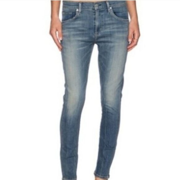 Agolde Denim - Agolde Claire womens Skinny jeans washed Sz 28 denim midwaist blue color NWOT